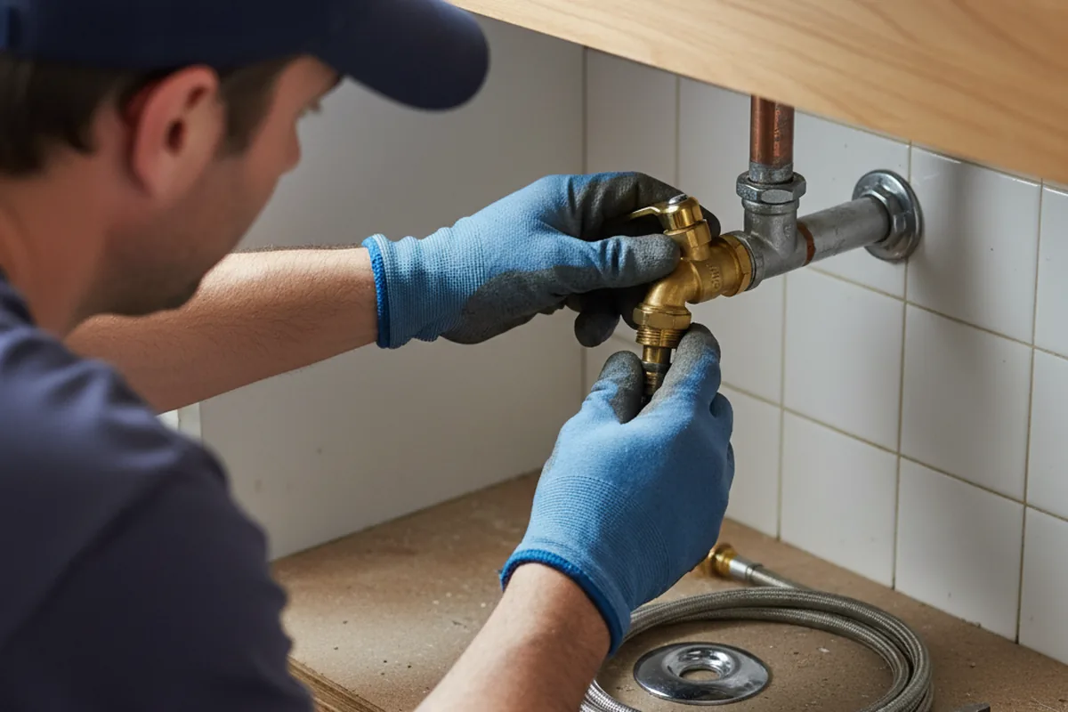 Shutoff valve and fitting work during Emergency Plumbing in North Rim
